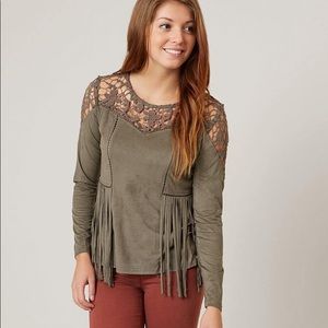 Fringe suede top
